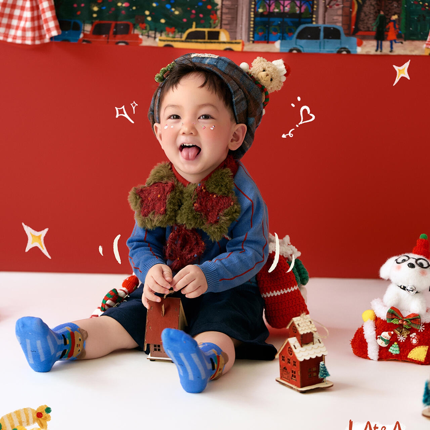 圣诞儿童摄影道具影楼拍照主题3-6岁2025年KD男宝宝婴儿照相衣服 - 图2