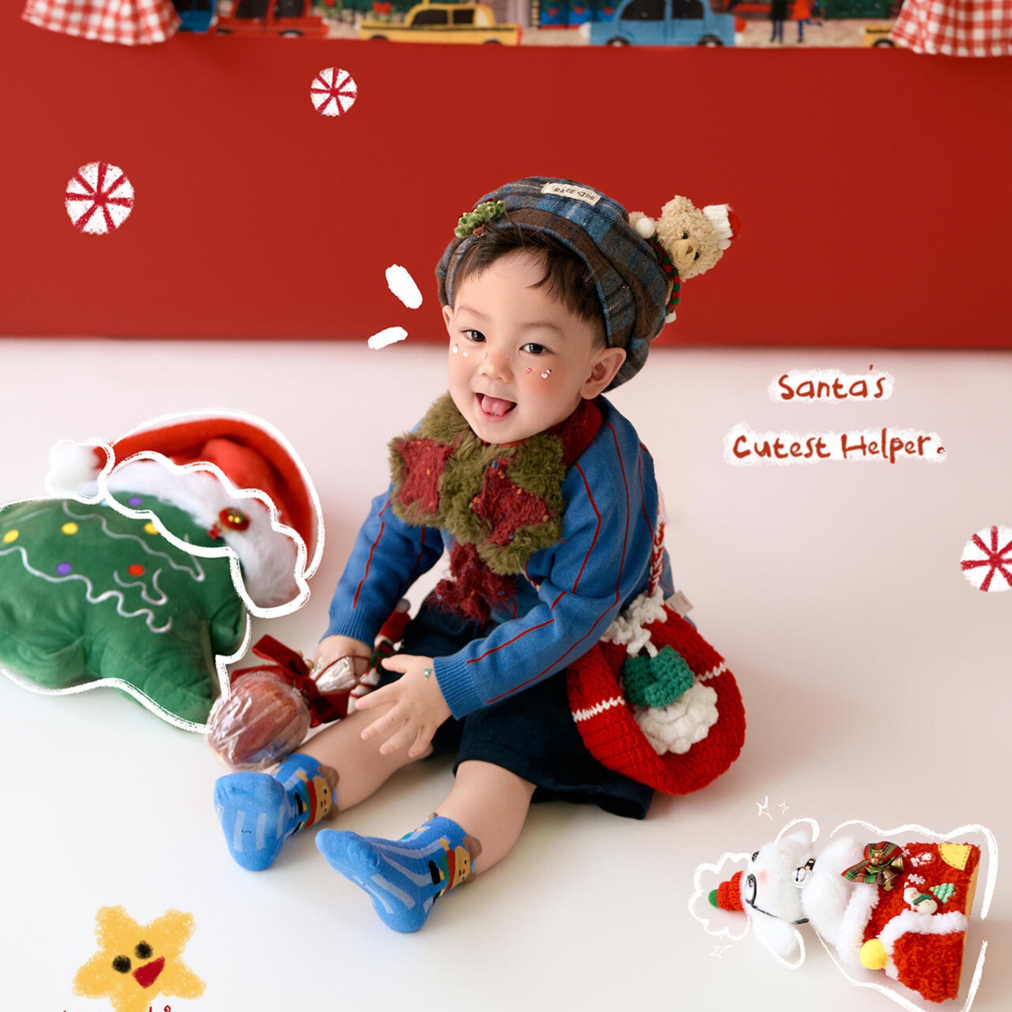 圣诞儿童摄影道具影楼拍照主题3-6岁2025年KD男宝宝婴儿照相衣服 - 图3