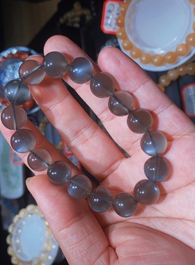 新品黑体银月光手串透体银月光石手链银光猫眼黑月光黑灰体月光石