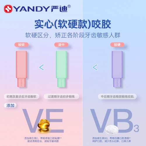 严迪咬胶正畸专用牙胶隐形牙套脸咬咬胶手持棒隐形牙套磨牙咀嚼棒 - 图2