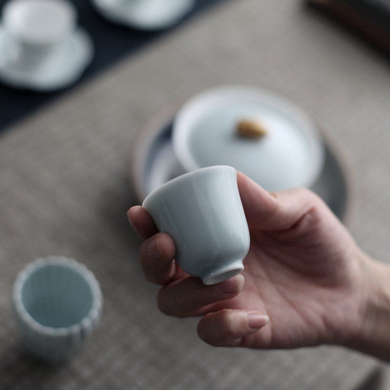 工匠家品《宋青釉》玉兰杯小茶杯功夫茶具 - 图2