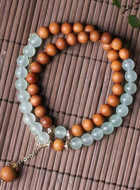 书卷一梦李一桐南珩刘宇宁同款檀香青玉手链规格0.6男女念珠手串