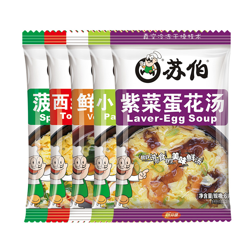 苏伯速食汤西红柿菠菜紫菜蛋花汤冻干即食方便冲泡芙蓉鲜蔬汤小包 - 图0