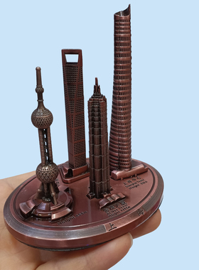 上海金属东方明珠地标模型陆家嘴