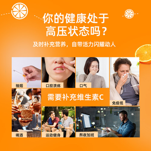 美国直邮 进口Emergen-C VC泡腾粉1000mg富含维生素C泡腾冲剂30包 - 图1