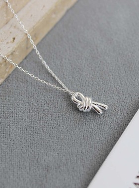 韩国小众品牌绳结项链 轻奢小众冷淡风简约高级感绳扣耳钉锁骨链