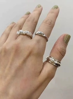 CL韩国博主同款戒指 爆款简约个性气质亮面不规则开口可调节戒指