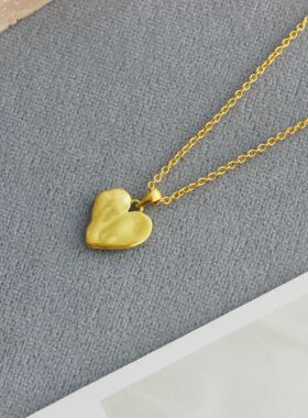 25年春季不规则爱心项链文艺复古简约气质百搭个性肌理爱心锁骨链