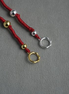 小红薯爆款圆珠编织手链本命年简约新中式螺旋纹手工编织精致手链