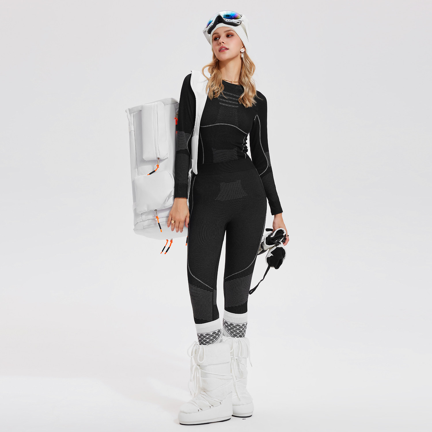 滑雪羊毛速干上衣女2025新款秋冬保暖长袖户外运动跑步训练健身裤,淘宝优惠券,粉丝福利购,淘宝优惠卷