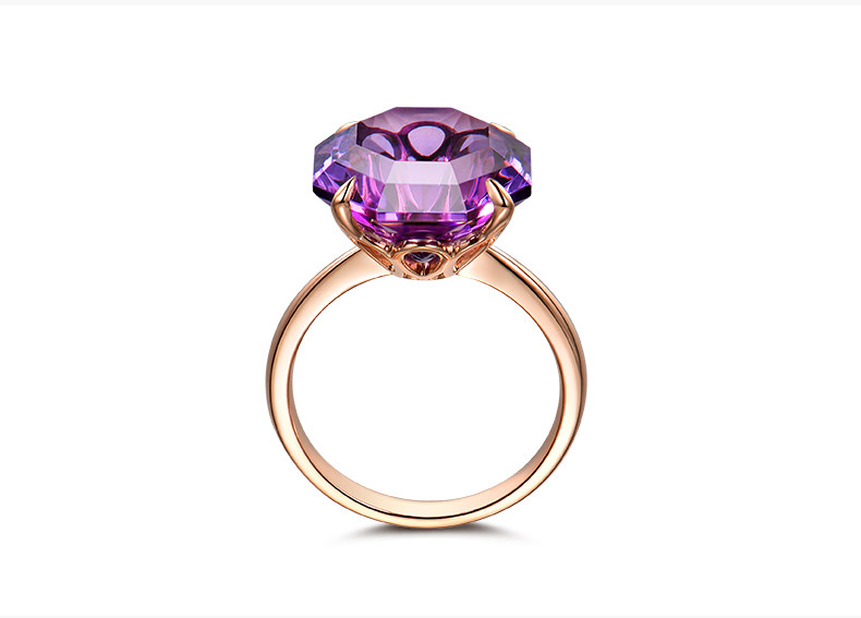 新年首饰优选18k天然紫水晶戒指 米莱戒指/指环