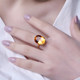 18K gold diamond and citrine ring