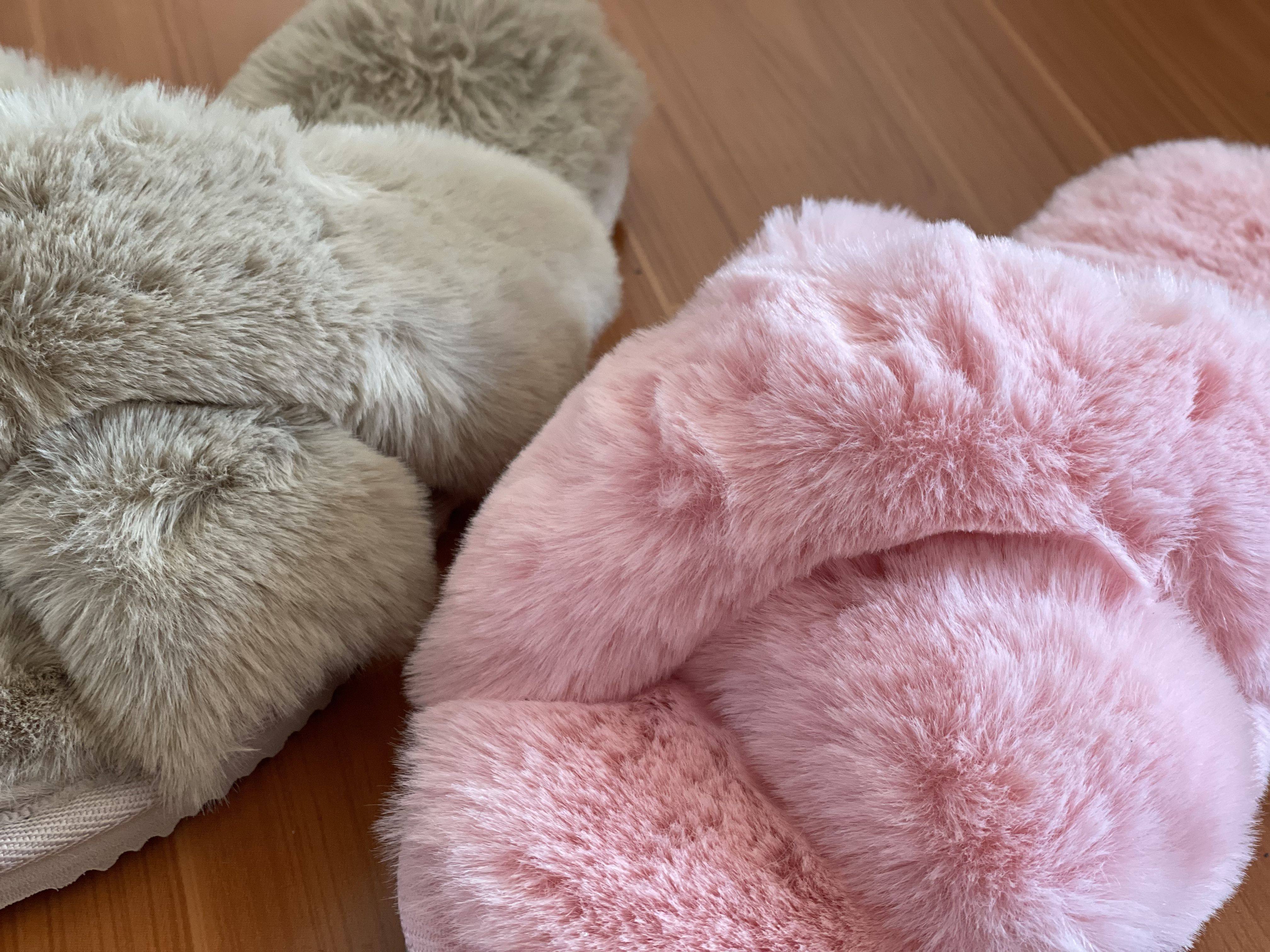 外贸余单高仿大兔毛记忆海绵中底女家居拖鞋室内拖柔软防滑底外穿,淘宝优惠券,粉丝福利购,淘宝优惠卷