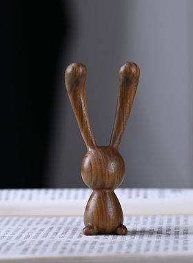 绿檀木长耳朵兔子眼部按摩鼻子按摩下颌线改善黑眼圈眼袋礼物梳子