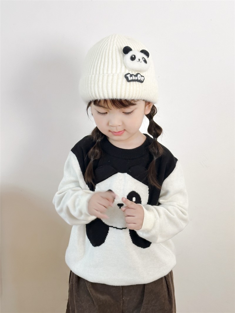 宝宝帽子秋冬棉加厚保暖护耳帽男女儿童可爱熊猫针织套头毛线帽潮,淘宝优惠券,粉丝福利购,淘宝优惠卷