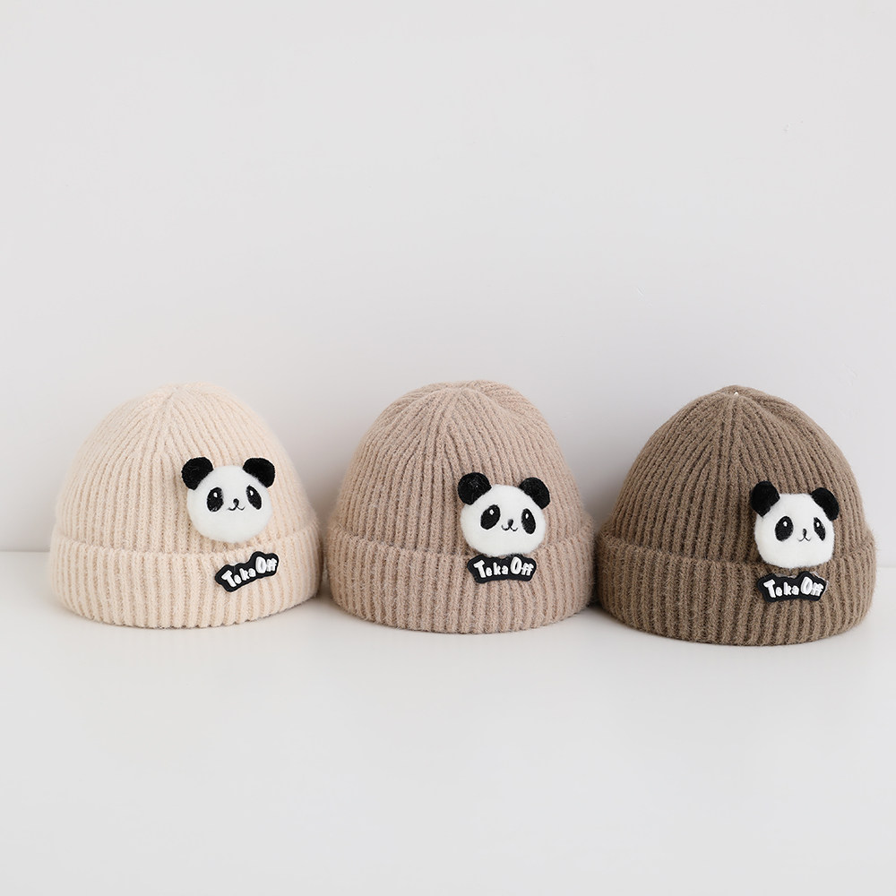 宝宝帽子秋冬棉加厚保暖护耳帽男女儿童可爱熊猫针织套头毛线帽潮,淘宝优惠券,粉丝福利购,淘宝优惠卷