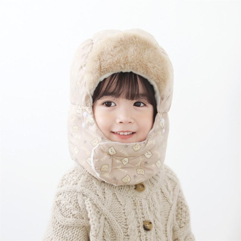 儿童冬季护耳雷锋帽保暖加绒加厚男女童防风护脸宝宝防寒套头帽子,淘宝优惠券,粉丝福利购,淘宝优惠卷