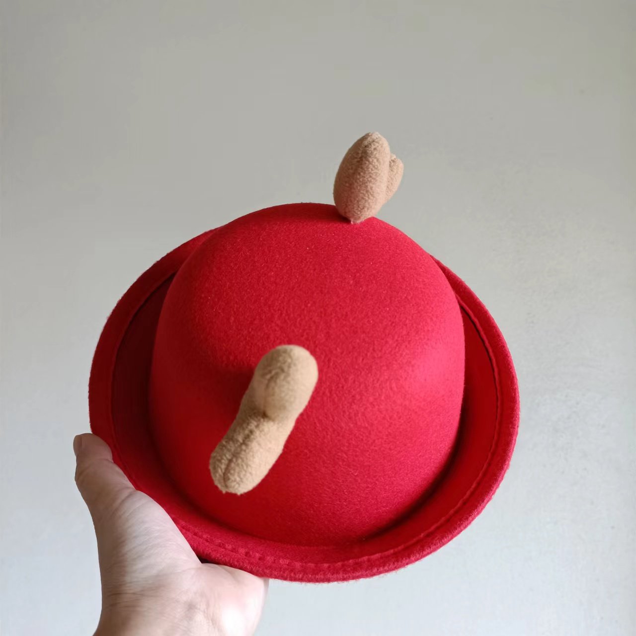 亲子款鹿角圣诞帽冬韩版小礼帽子女男儿童纯色毛呢帽秋圆顶英伦潮,淘宝优惠券,粉丝福利购,淘宝优惠卷