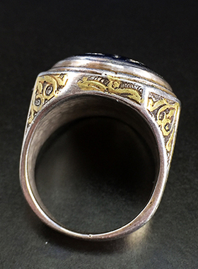 纯银镶嵌半宝石天然波斯水晶戒指