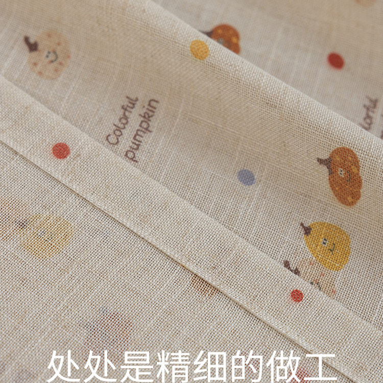 Linen gauze curtains, punch-free curtain installation, indoor partition curtains, hanging curtains, printing, living room, bedroom curtains, half curtains