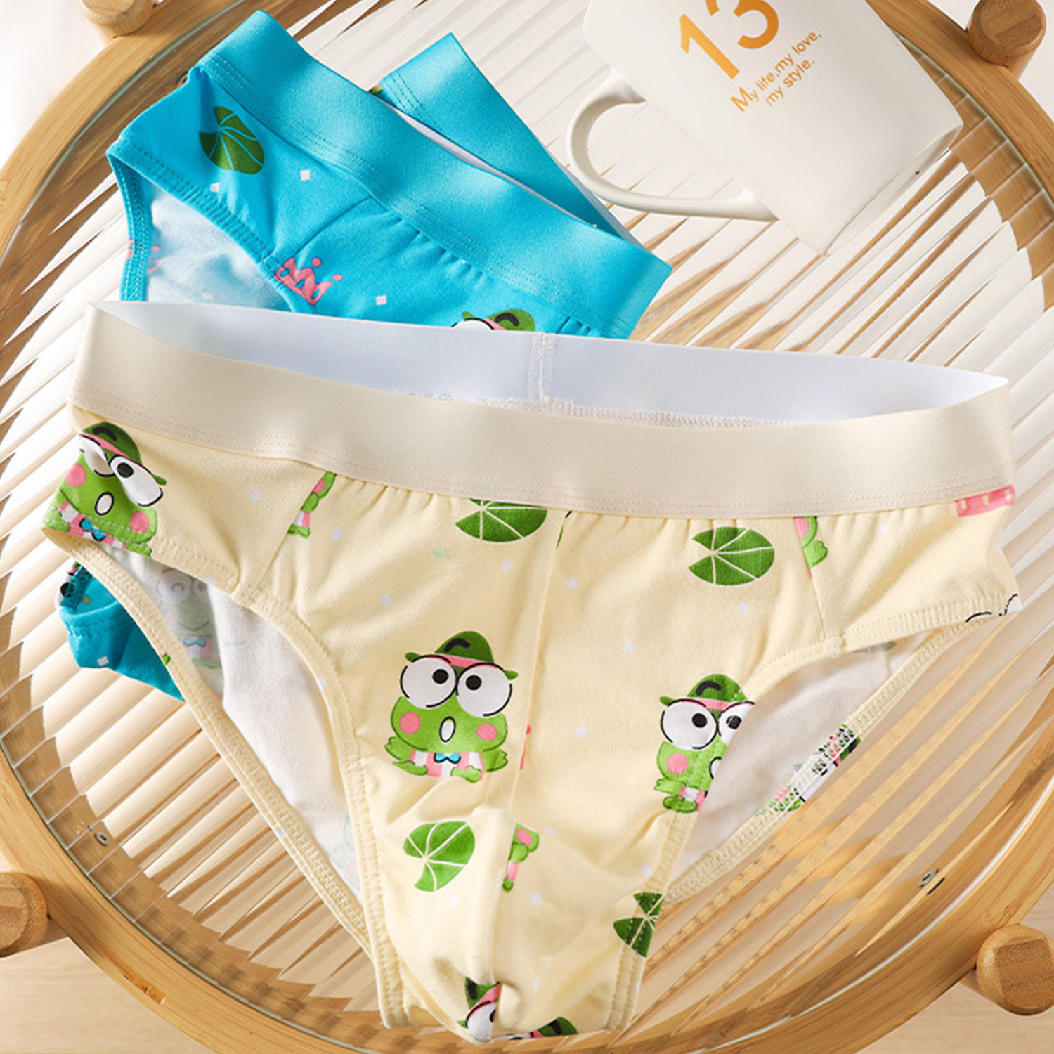 内裤男士纯棉透气可爱三角裤青年男生个性印花卡通青蛙宽边短裤头,淘宝优惠券,粉丝福利购,淘宝优惠卷