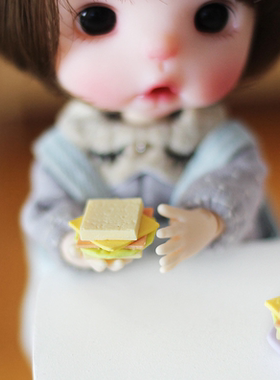 6-12bjd食物三明治面包摆件
