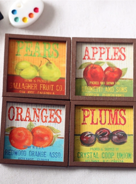 木油画微缩娃娃屋壁画