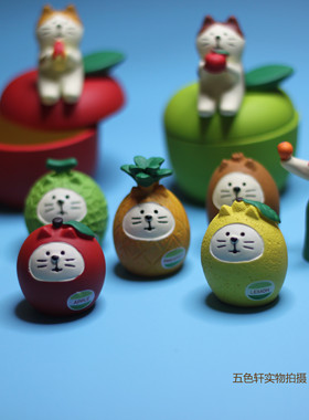 日式风水果猫咪系列ins微缩摆件