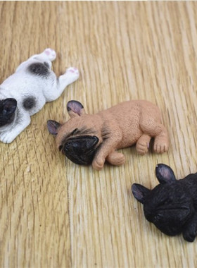 新品法斗犬日本手办模型车内动物