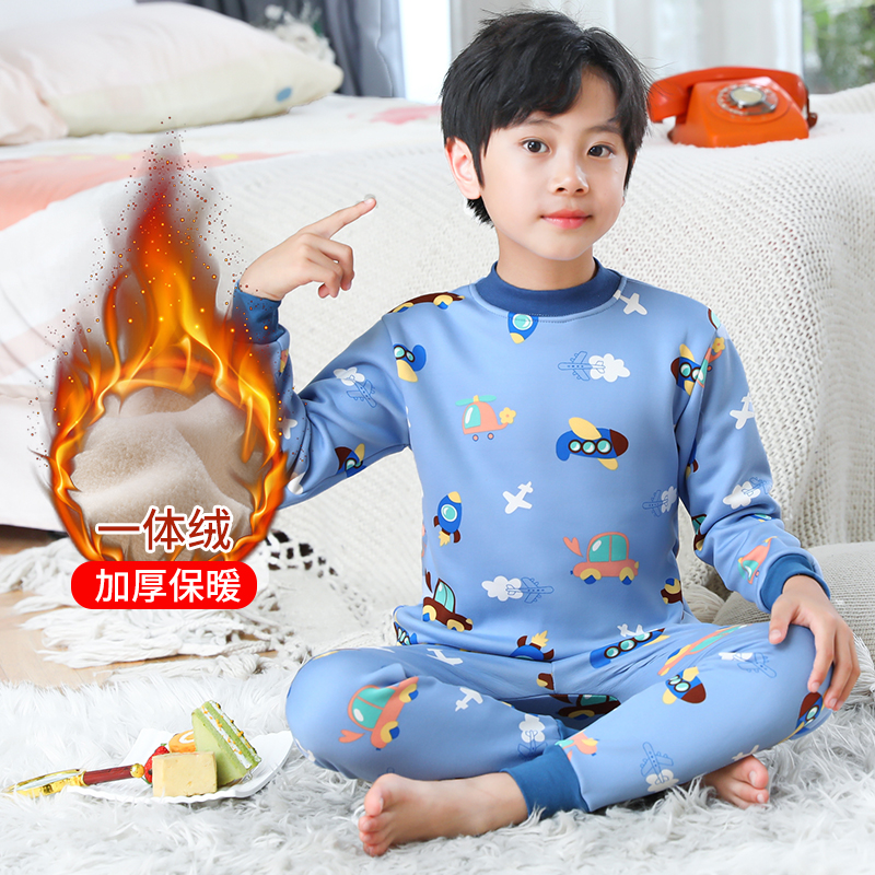 冬季儿童保暖内衣套装加绒加厚半高领打底男童秋衣秋裤冬天一体绒,淘宝优惠券,粉丝福利购,淘宝优惠卷