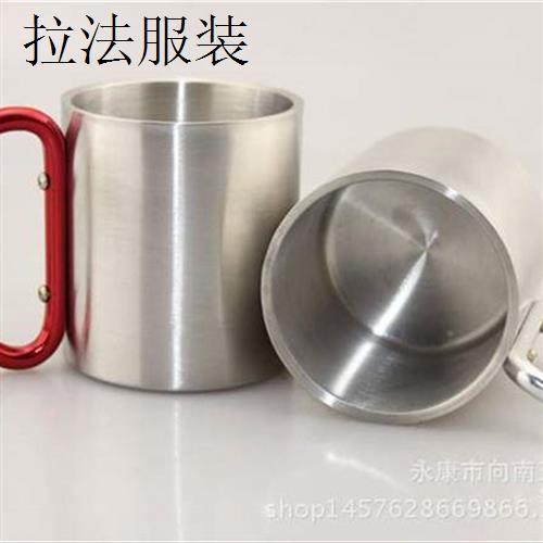 -Stainless steel mug with lock climbing cup camping portable - 图0