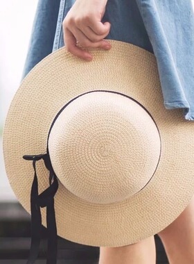 草帽沙滩海边拍照女夏季平檐