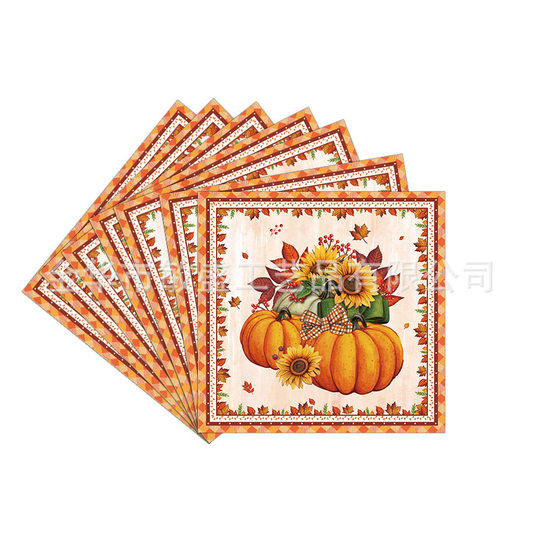 Thanksgiving Maple Leaf Pumpkin Tableware Party Decoration Arrangement