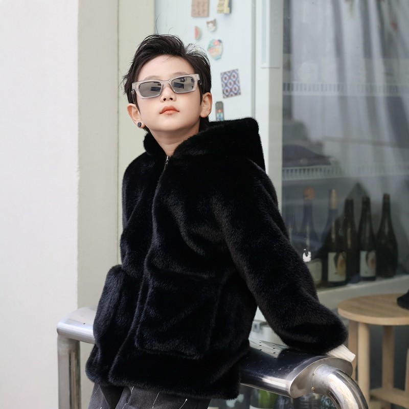 2025冬季男童女童皮草水貂毛外套儿童中长款带帽宝宝棉服加厚大衣,淘宝优惠券,粉丝福利购,淘宝优惠卷