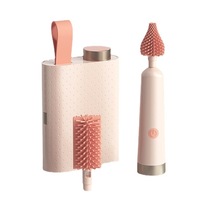 JC-BB005 electric milk bottle brushed suit cleaning brush silicone long handle newborn baby pacifier brushed straw brush home