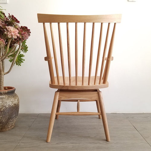 出口日本纯实木转椅餐椅家用扶手书桌椅北欧电脑椅子创意靠背椅子 - 图2