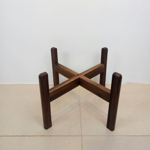 北欧实木花架室内阳台花盆架客厅花架子简约现代黑胡桃木盆栽架托 - 图1