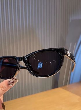 复古猫眼墨镜女高级感Jennie窄框眼镜2025新款潮防紫外线太阳镜