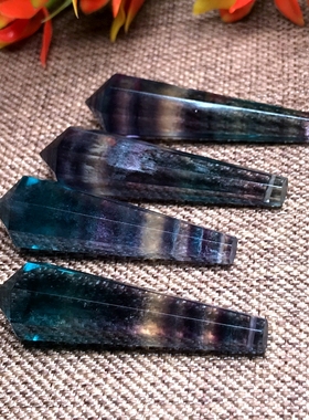 天然萤石单尖灵摆吊坠男女款挂坠