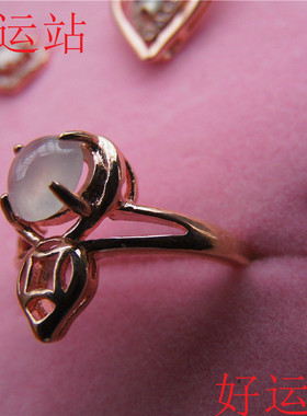 翡翠原石葫芦金枝玉叶耳环戒指