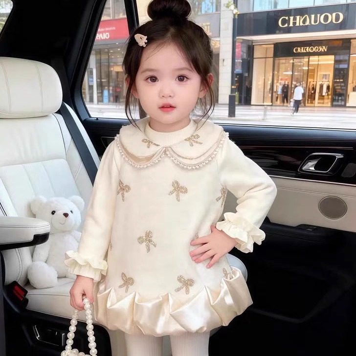 高端女童小香风背心裙冬2025新款小童公主裙周岁礼服女宝宝生日,淘宝优惠券,粉丝福利购,淘宝优惠卷