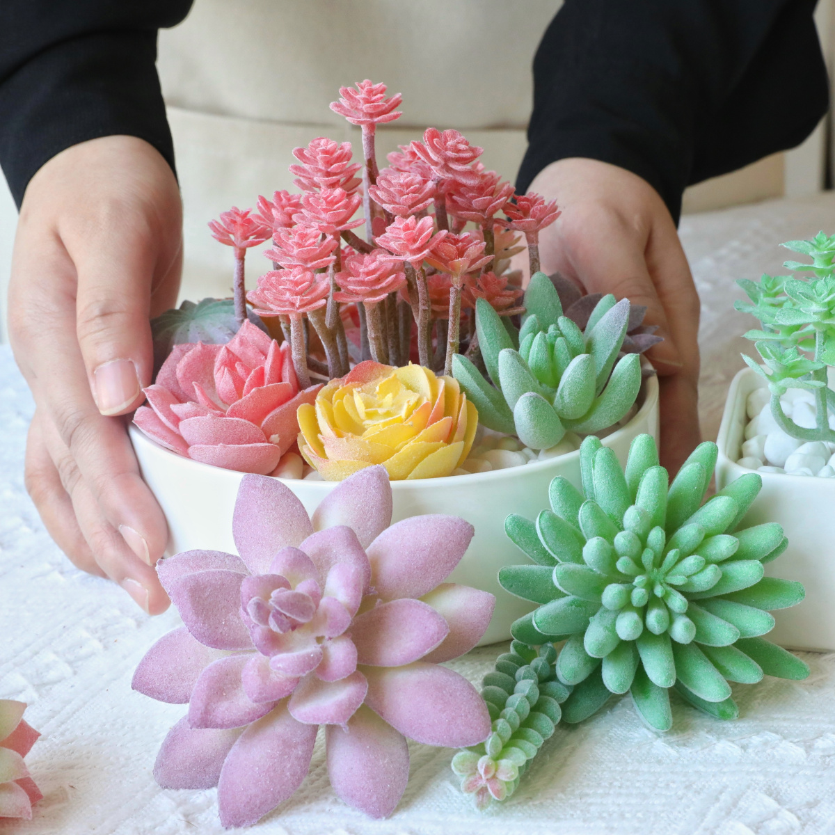 仿真多肉植物仙人掌ins人造假花绿植墙室内家居装饰品小摆件组合 - 图2