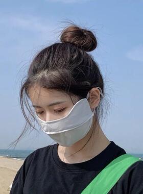 防晒口罩防晒口罩冰丝夏季护脸骑行薄款透气面罩男女同款防紫外线