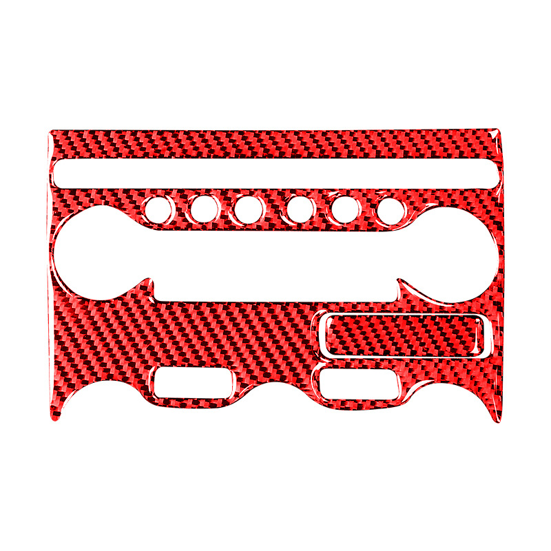 适用于日产尼桑370z内饰改装空调按键面板红色碳纤维装饰贴配件-图1