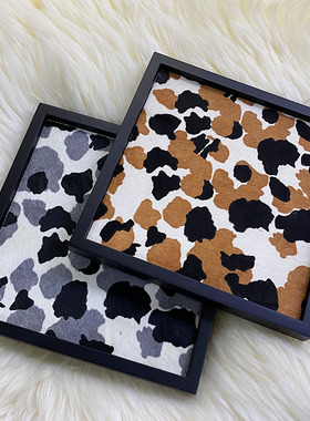 木收纳摆件迷彩风摆件奶牛印花