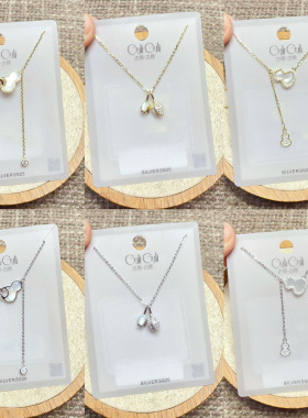 古丽古丽银饰通体S925纯银微镶贝母时尚锁骨项链女百搭气质潮