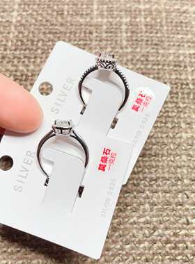 闪亮银饰通体S925纯银莫桑钻时尚小方糖戒指女百搭气质胖家同款潮