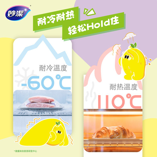 妙洁滑刀式保鲜膜带切割器分割盒PE膜大卷家用厨房食品耐高温冰箱 - 图1