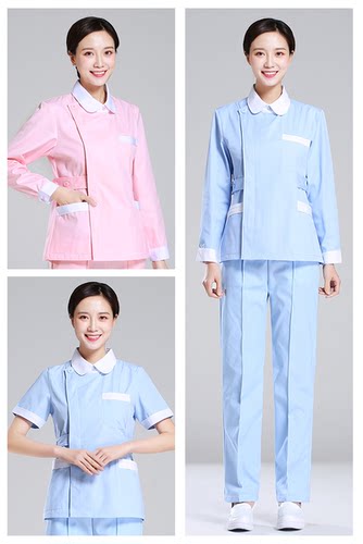 护士服长袖女冬圆领分体套装短袖夏短款两件套月嫂护工牙科工作服 - 图2