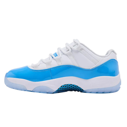 Air Jordan 11 Low 北卡AJ11 白蓝低帮复古篮球鞋FV5104-100 - 图3